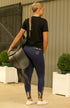 Youth Performance Riding Tights - Navy & Rose Gold
